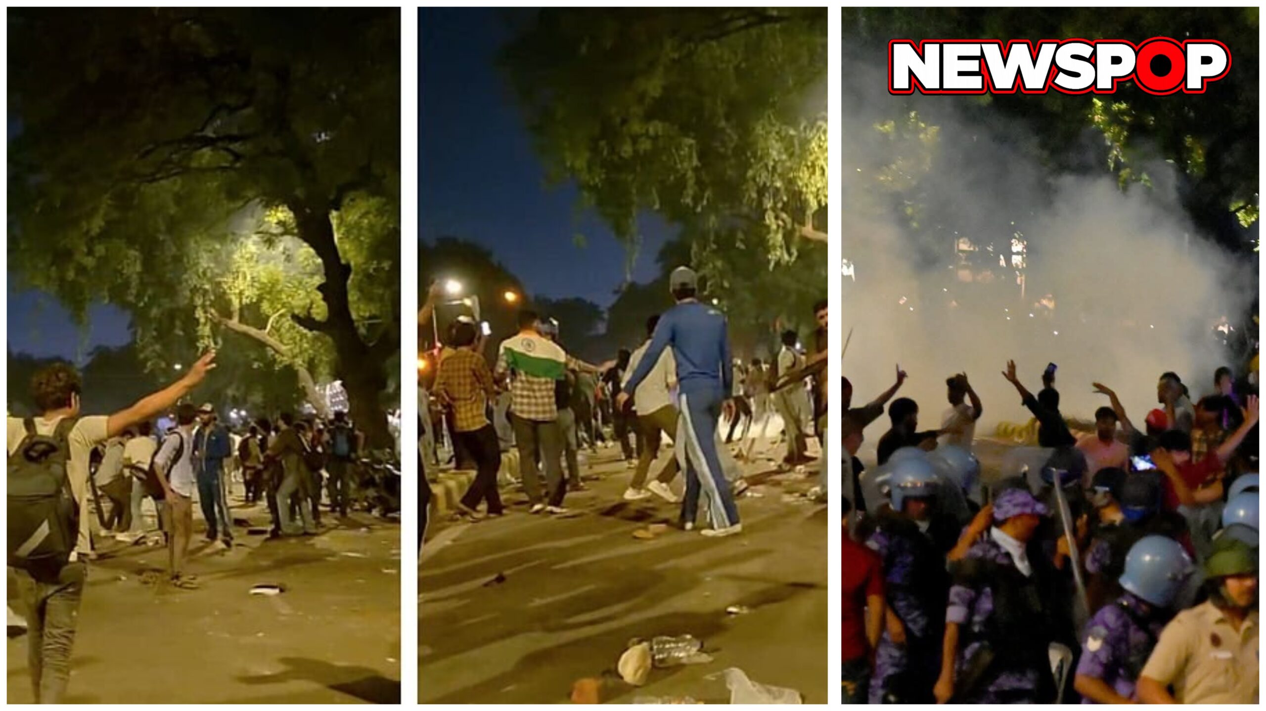 Delhi Erupts Again : Stone Pelting, Tear Gas, Lathi-Charge & Internet Shutdown After Violent Jantar Mantar Clashes