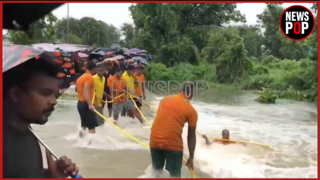 Flash Flood Horror in Odisha : Dramatic Rescue, One Missing After Scooter Swept Away