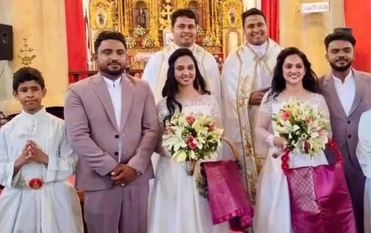 A Wedding Like No Other : Twin Brothers Marry Twin Sisters, Even the Priest Is a Twin