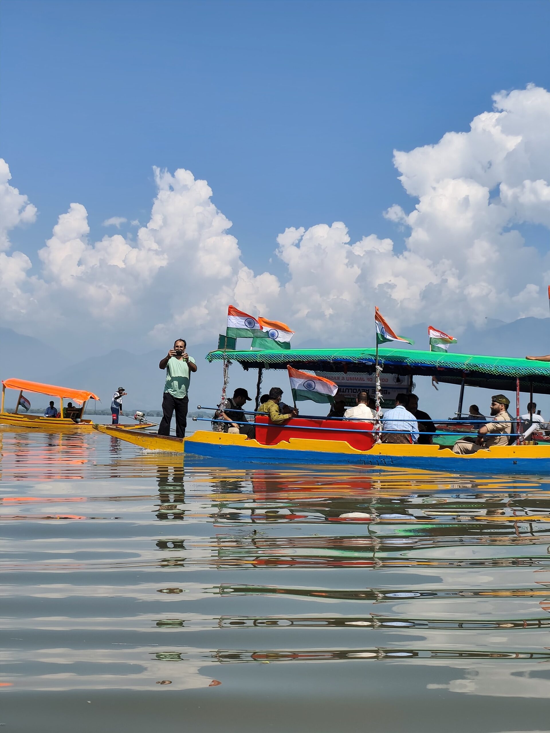 Patriotism Afloat : Grand Shikara Tiranga Rally Held on Wular Lake Ahead of Independence Day