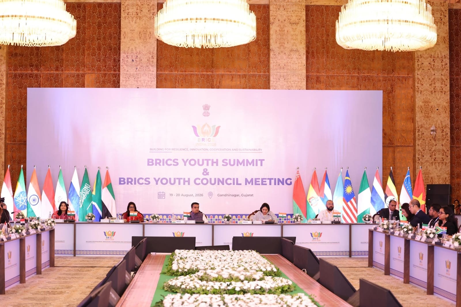 BRICS Youth Summit Begins in Gandhinagar in the Presence of Deputy Chief Minister Harsh Sanghavi