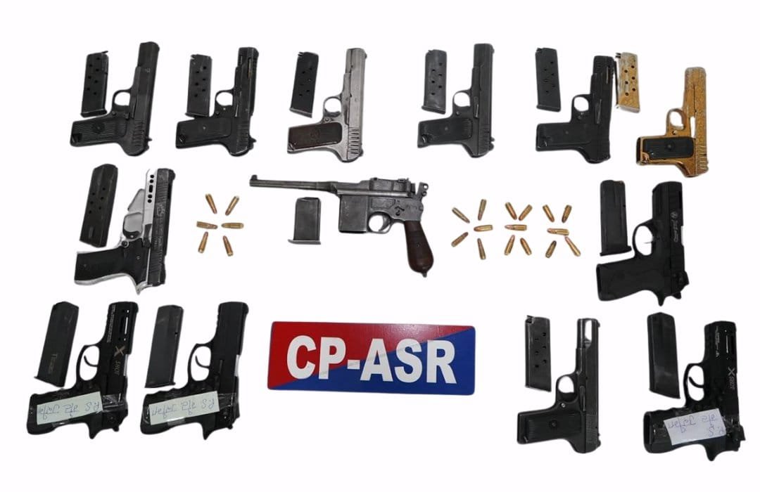 Punjab | Amritsar Police Bust 6 Illegal Arms Supply Networks, Arrest 8; Recover 13 Pistols, 23 Cartridges